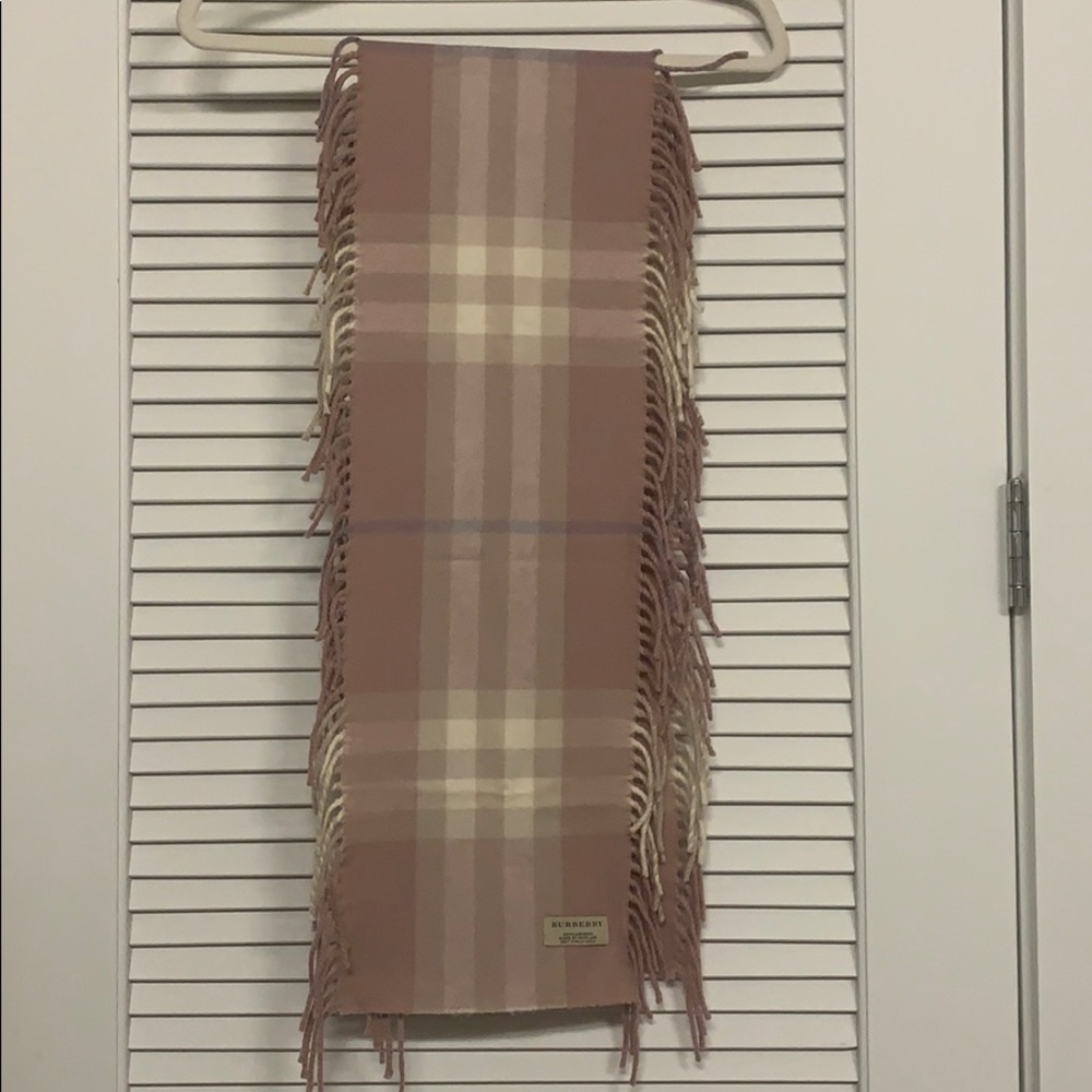 Happy Check Fringe Burberry Pink Scarf